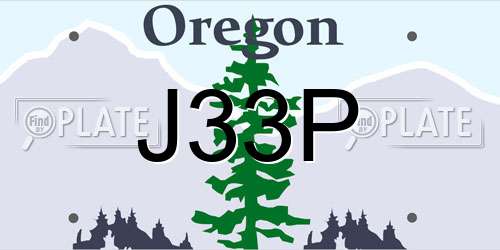 J33P Oregon License Plate