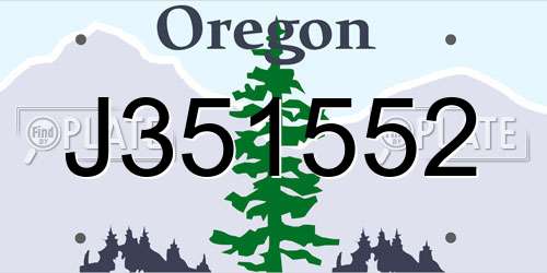 J351552 Oregon License Plate