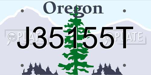 J35155T Oregon License Plate