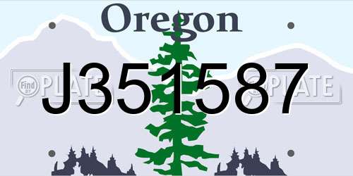 J351587 Oregon License Plate