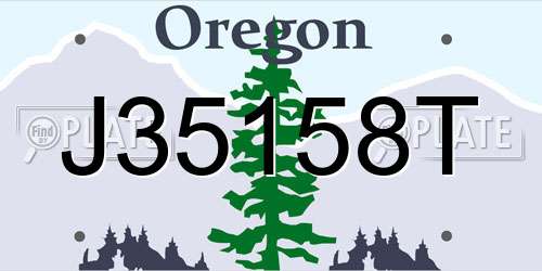 J35158T Oregon License Plate