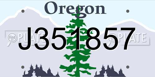 J351857 Oregon License Plate