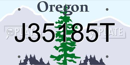 J35185T Oregon License Plate
