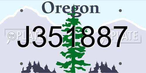 J351887 Oregon License Plate