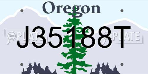J35188T Oregon License Plate