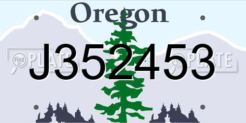 J352453 Oregon License Plate