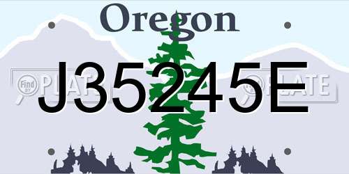 J35245E Oregon License Plate