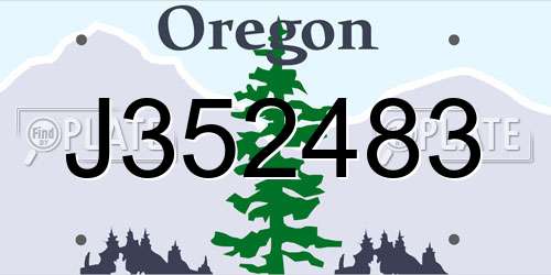 J352483 Oregon License Plate