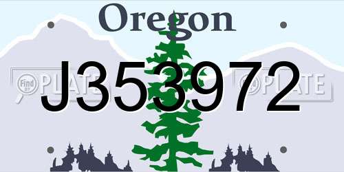 J353972 Oregon License Plate