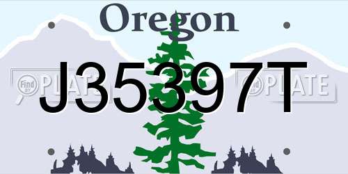 J35397T Oregon License Plate