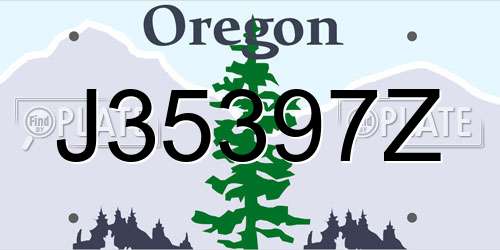 J35397Z Oregon License Plate