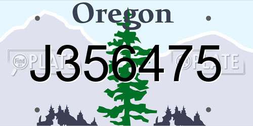 J356475 Oregon License Plate