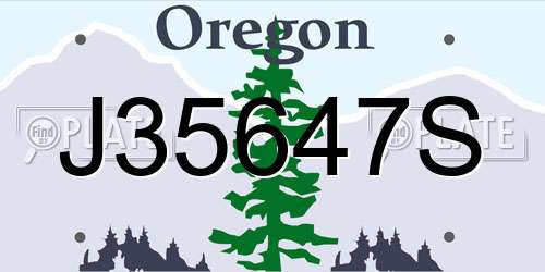 J35647S Oregon License Plate