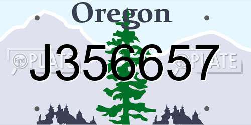 J356657 Oregon License Plate
