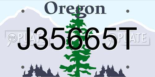 J35665T Oregon License Plate