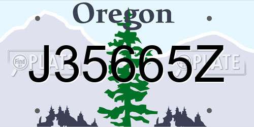 J35665Z Oregon License Plate