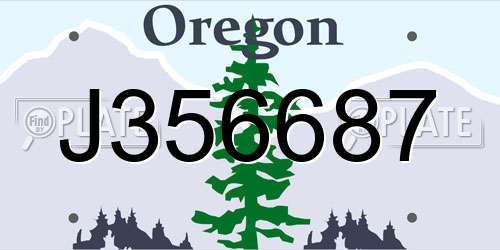 J356687 Oregon License Plate