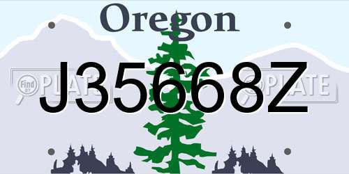 J35668Z Oregon License Plate