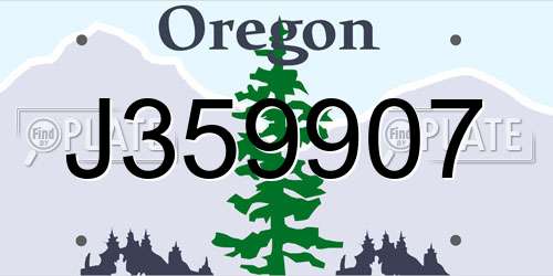 J359907 Oregon License Plate