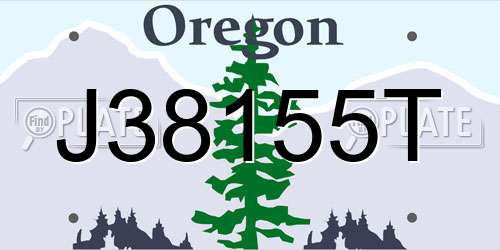 J38155T Oregon License Plate