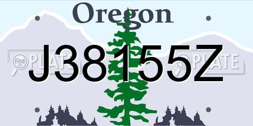 J38155Z Oregon License Plate