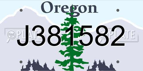 J381582 Oregon License Plate