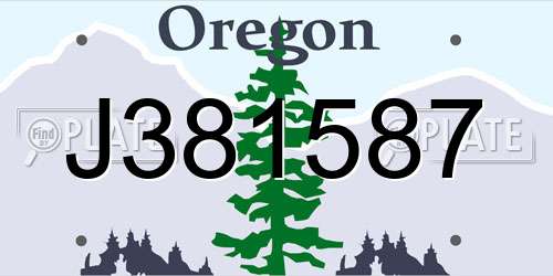 J381587 Oregon License Plate