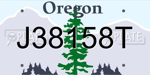 J38158T Oregon License Plate