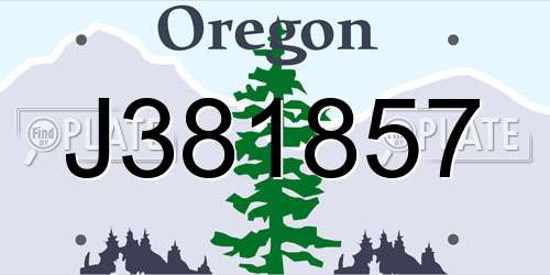 J381857 Oregon License Plate