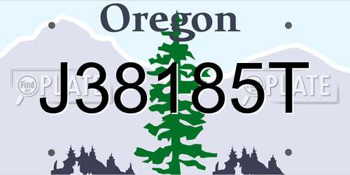 J38185T Oregon License Plate