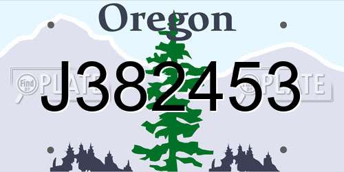 J382453 Oregon License Plate