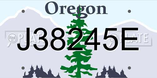 J38245E Oregon License Plate