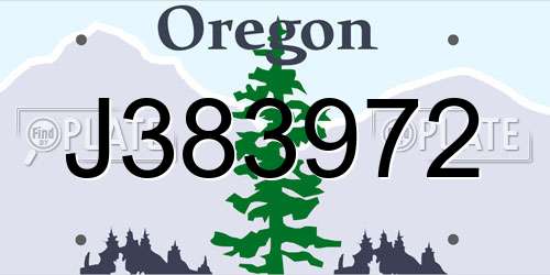 J383972 Oregon License Plate