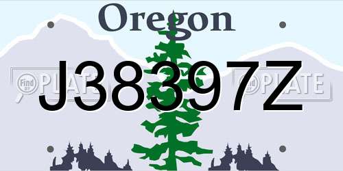 J38397Z Oregon License Plate