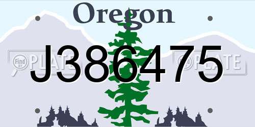 J386475 Oregon License Plate