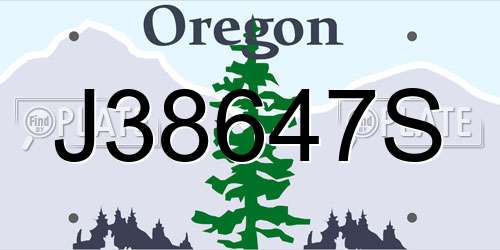 J38647S Oregon License Plate