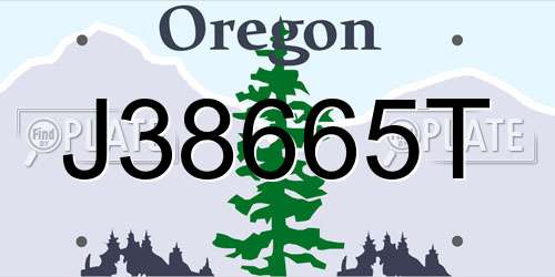 J38665T Oregon License Plate