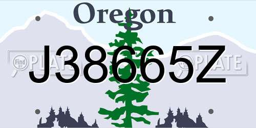 J38665Z Oregon License Plate