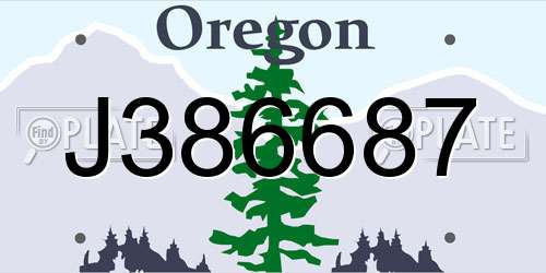 J386687 Oregon License Plate