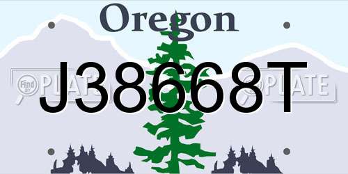 J38668T Oregon License Plate