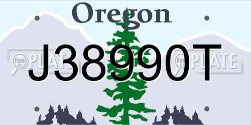 J38990T Oregon License Plate