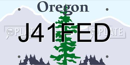 J41FED Oregon License Plate