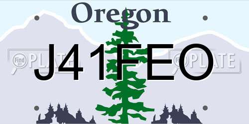 J41FEO Oregon License Plate