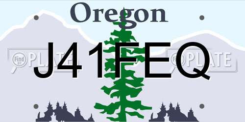 J41FEQ Oregon License Plate