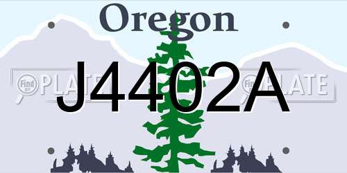 J4402A Oregon License Plate