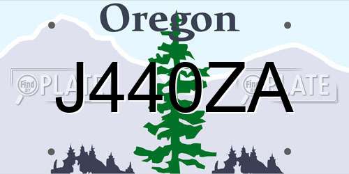 J440ZA Oregon License Plate