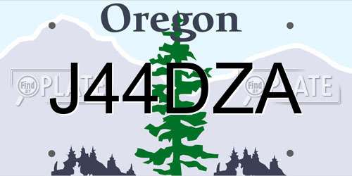J44DZA Oregon License Plate