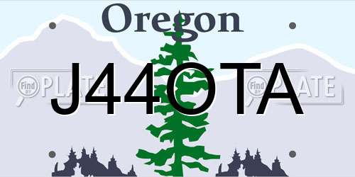 J44OTA Oregon License Plate
