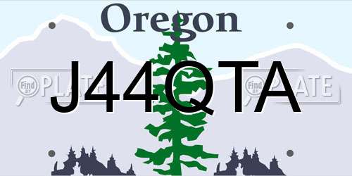 J44QTA Oregon License Plate