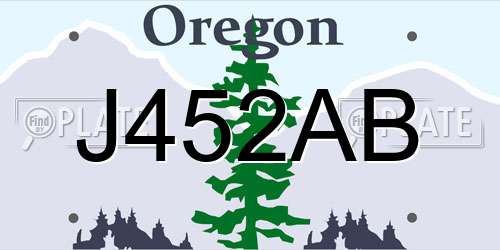 J452AB Oregon License Plate